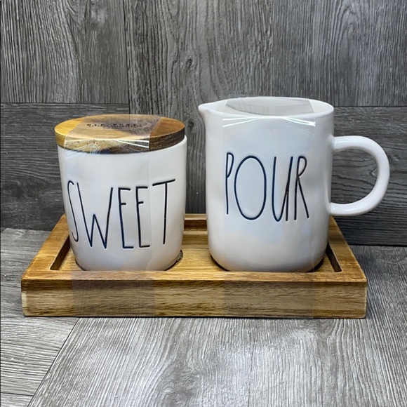 Rae Dunn sugar & cream set SWEET & POUR white LL